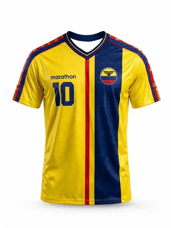 Maillot de football Équateur pour hommes et femmes, t-shirt de sport à manches courtes, respirant, séchage rapide, décontracté, unisexe, pour supporters