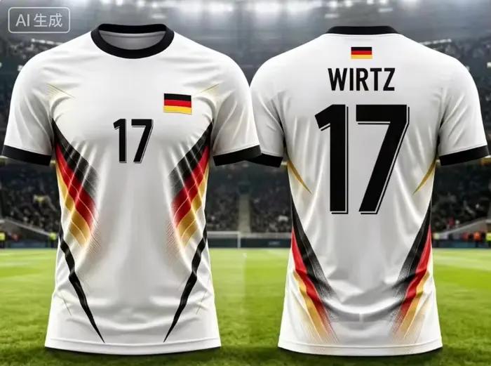 Maillot de football commémoratif Allemagne 2026 – T-shirt de football respirant pour l'été – Hommes, Femmes, Enfants – Fan – Numéros 17, 9, 1, 11, 26, 8, 6, 42