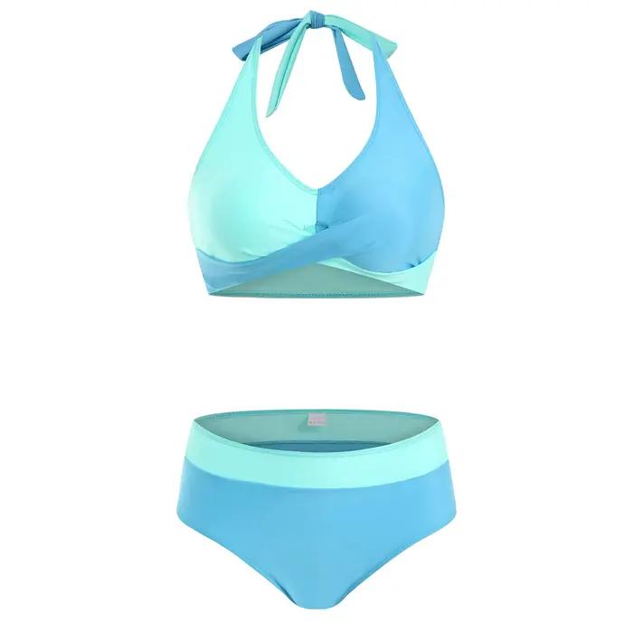 Maillot de bain d'été femmes licou ensemble Bikini taille haute maillots