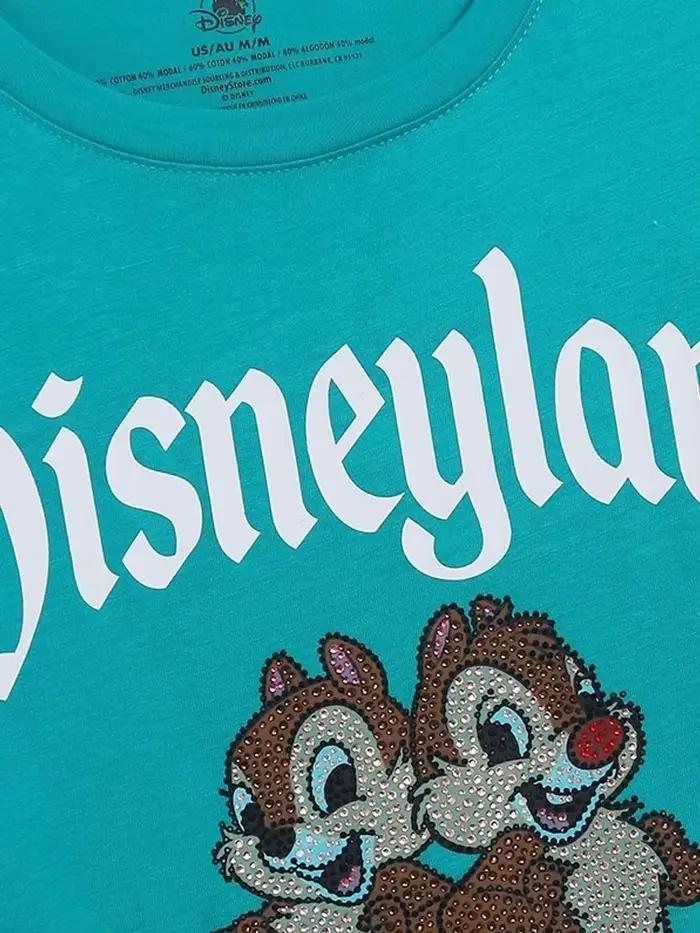 Disneyland Walt Disney puce du monde An' Dale dessin animé imprimé diamants T-Shirt décontracté femmes à manches courtes col rond pull T-Shirt hauts