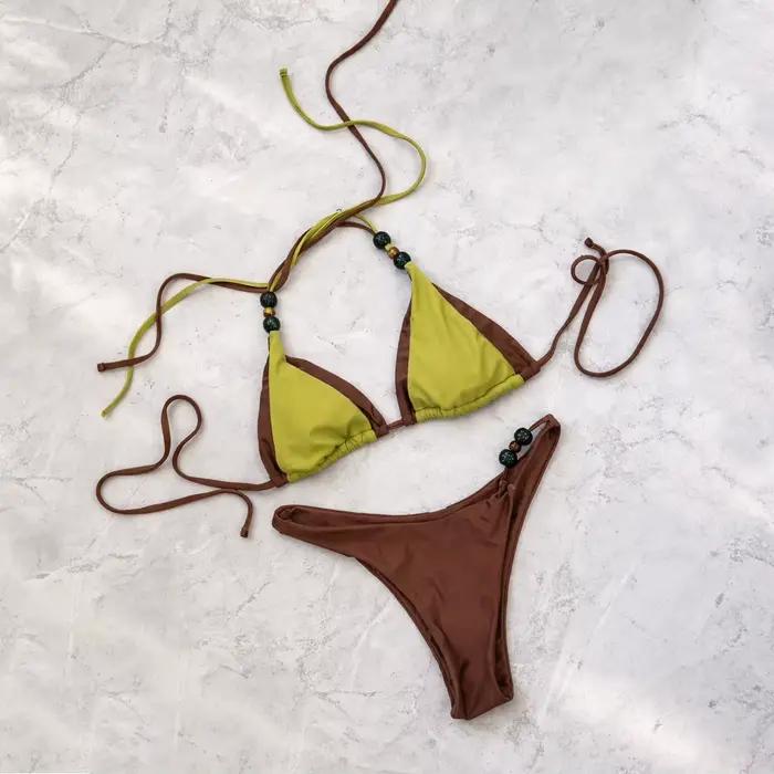 Maillot de bain sexy et brillant pour femmes