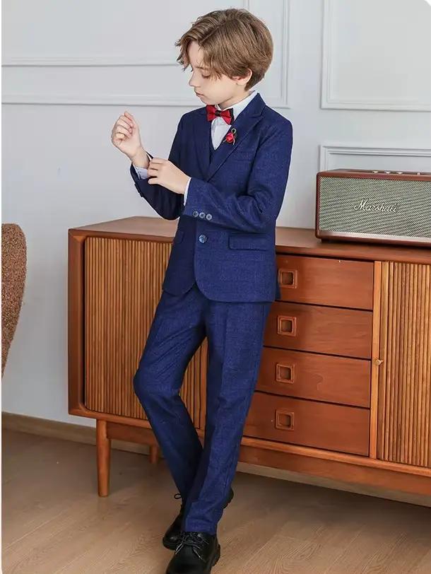 Costume de mariage pour enfant garçon de 1 à 14 ans, ensemble de tenues pour adolescent, élégant, Costume de spectacle formel pour garçon, printemps-automne