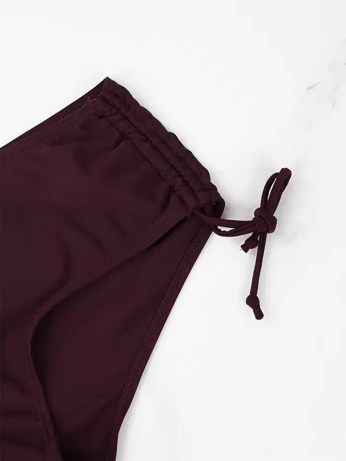 Maillot de bain tanga taille haute pour femmes