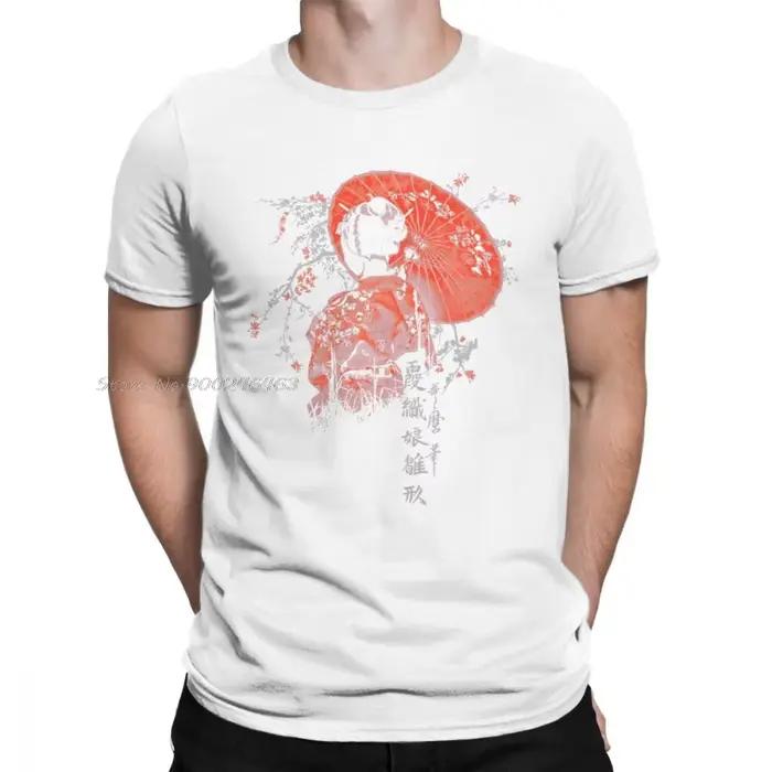 T-shirt manches courtes homme, en coton, cool, japonais, TakBeauty, la geisha, tatouage, grande taille