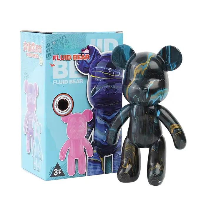 Jouets colorés faits à la main pour enfants, ours fluide, embryon blanc, artisanat de coloriage, peinture pour filles, coffret cadeau sans boîte