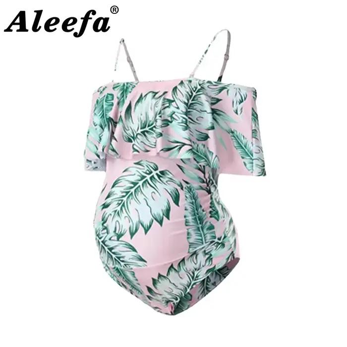 Maillot de bain une pièce confortable pour femmes enceintes en nylon et élasthanne, avec bretelles réglables, pour nager, plage ou usage intérieur