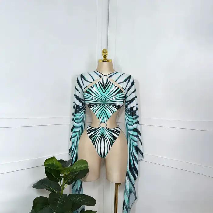 Maillot de bain une pièce à manches longues pour femmes