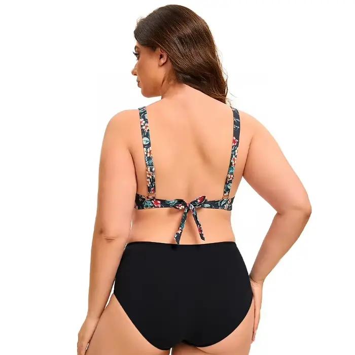 Ensemble bikini 2 pièces taille haute pour femmes grandes tailles