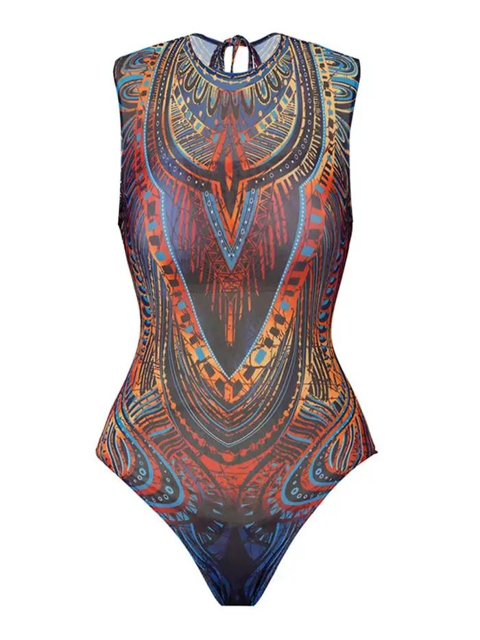 Cikini séchage rapide imprimé une pièce maillot de bain jupe de plage été