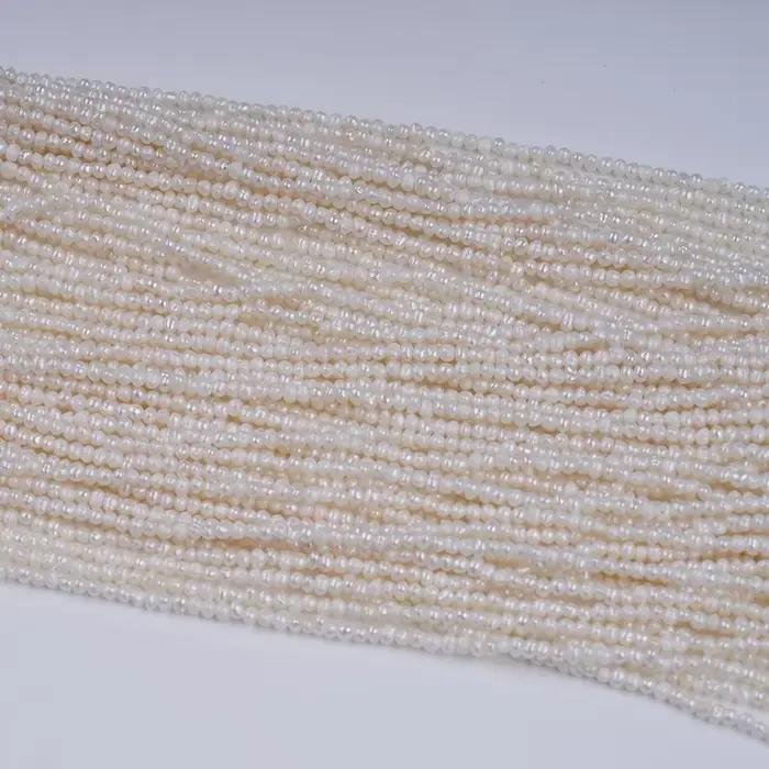Perles d'Eau Douce Blanches en Forme de Pomme de Terre, 1.8-2mm, A/AA/AAA, Vente en Gros