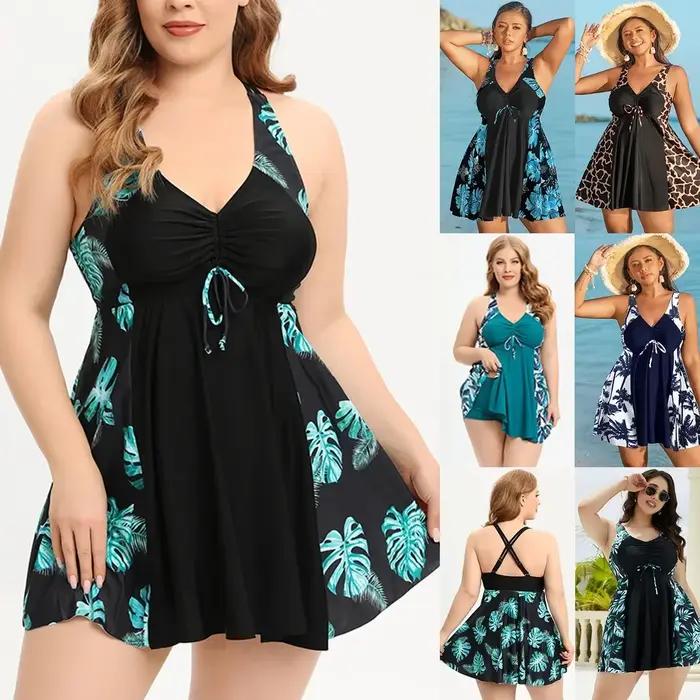 Nouvel ensemble de bikini conservateur grande taille pour femme 2026 – Maillot de bain croisé