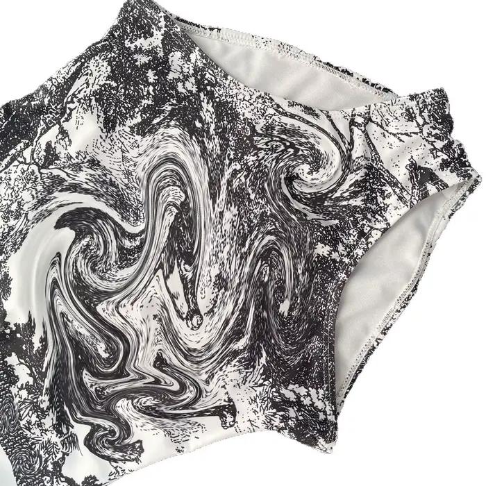 Maillot de bain une pièce sexy dos nu, coupe triangle, en nylon à motif floral, avec coussinet de poitrine, sans armatures