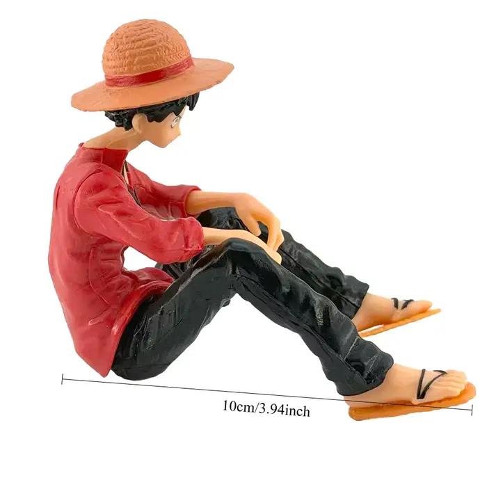 Figurine de dessin animé One Piece, Luffy en position assise, modèle en PVC, collection de figurines, jouet pour cadeau d'anniversaire et de noël