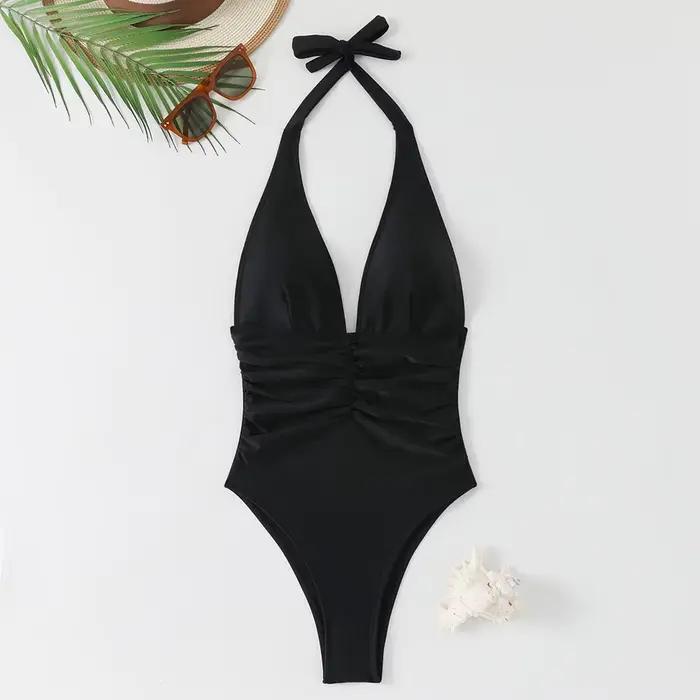 Nouveau Maillot de Bain Une Pièce Femme 2026 – Col V Amincissant