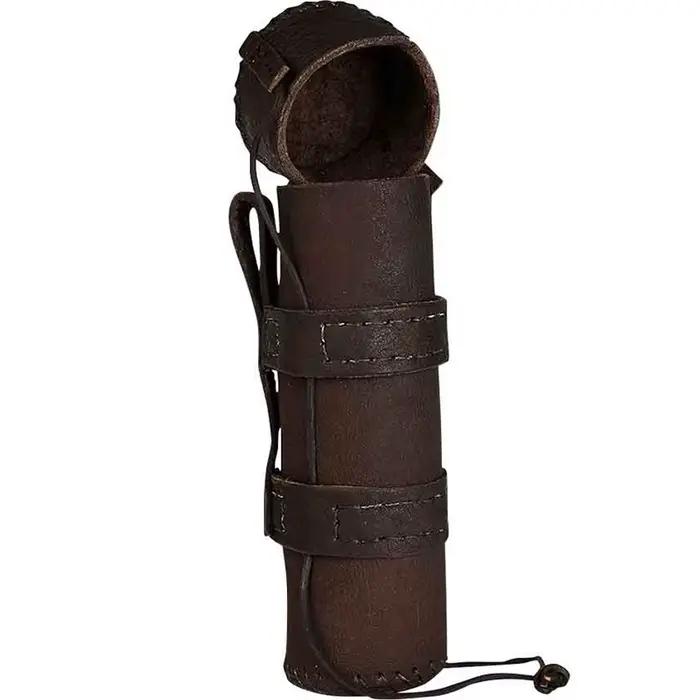 Accessoire de Costume médiéval, porte-bouteille d'eau en cuir, flacon de vin, étui de transport, bouilloire Steampunk, sac de défilement, pochette de ceinture pour Cosplay