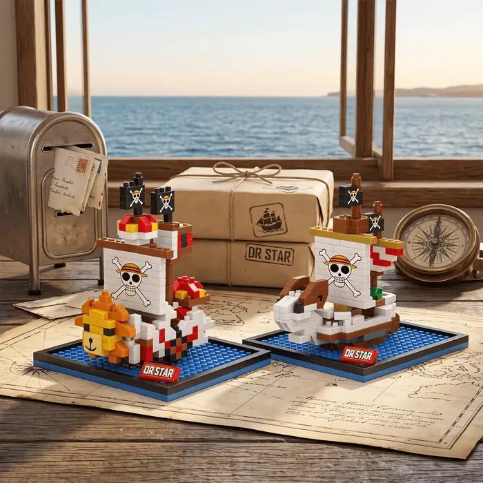Blocs de construction DIY One Piece, collection de navires pirates, ensemble de briques créatives, jouet éducatif pour enfants et adultes, cadeau