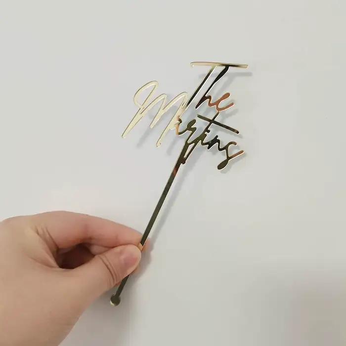 Bâtonnets de calligraphie personnalisés, 100 pièces, agitateurs de clics de nom personnalisés, accessoires de barre, centre de table de mariage