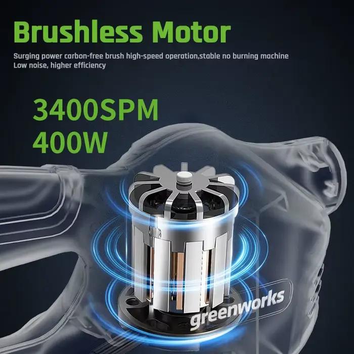 Greenworks-Taille-haie électrique sans fil 40V, 400W, sécateur à moteur sans balais, à une main, outil de cisaillement de jardin uniquement