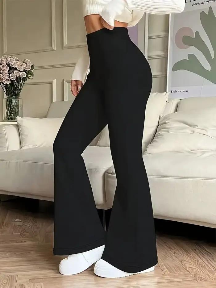 Pantalons de yoga évasés taille haute pour femmes, leggings noirs sexy, pantalons décontractés, bas confortables et extensibles pour le fitness et l'exercice