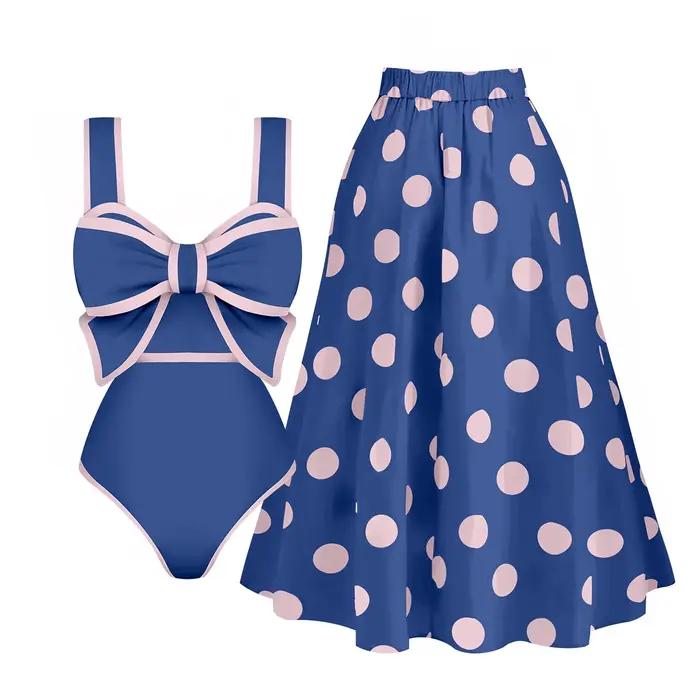 Maillot de bain une pièce avec nœud papillon pour femmes