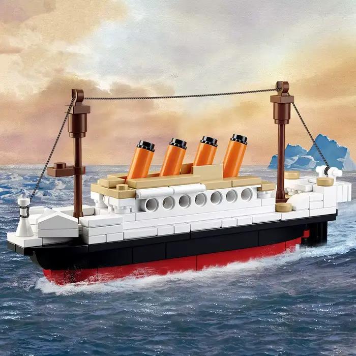 Décennie s de construction Titanic Sunshine pour enfants, série City classique, petit ensemble de bateaux, ensemble de briques créatives bricolage, jouets modèles, cadeau de Noël