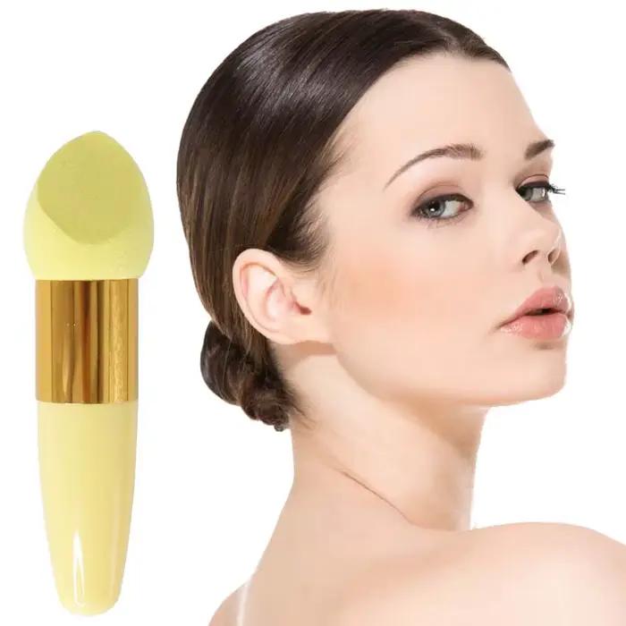 Pinceaux de maquillage pour femmes, 1 pièce, tête plus lente, éponge de fond de teint beauté, bouffée de poudre avec poignée, outil cosmétique de forme lisse