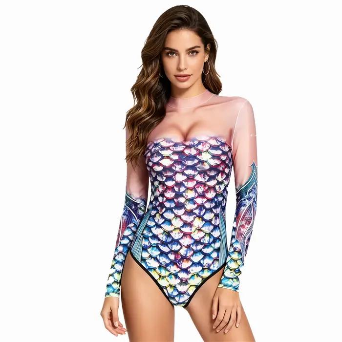 Maillot de Bain Sirène Élégant Imprimé 3D pour Femme Occasionnels Plage Natation Cosplay