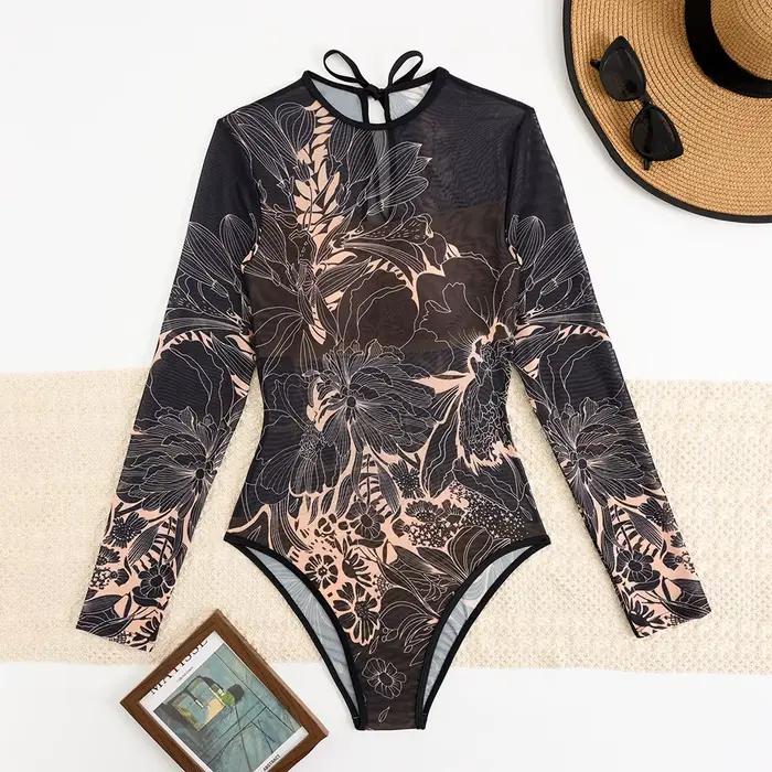 Maillot de bain une pièce transparent UPF50