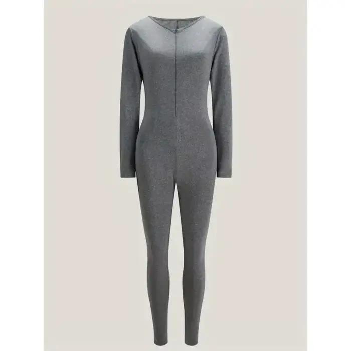 Grande taille 1XL-5XL nouvelles femmes Sexy sport combinaisons automne solide à manches longues moulante mode barboteuses