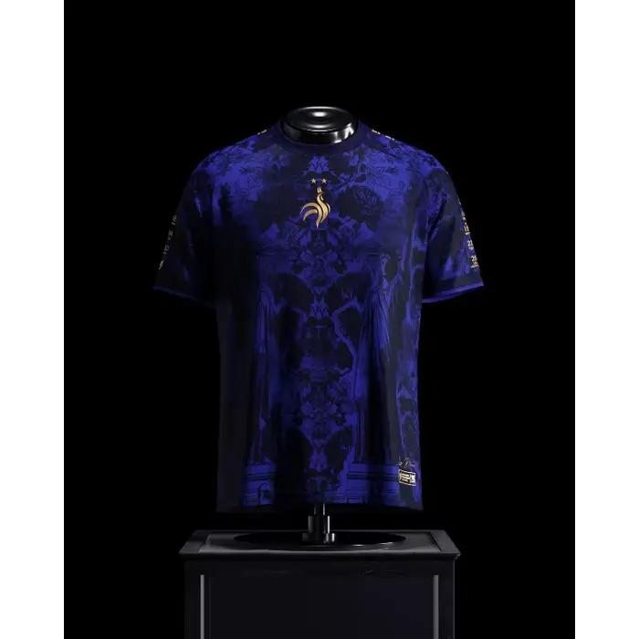 Maillot de football imprimé en 3D, concept créatif français, pour événements sportifs mondiaux, maillot d'été conçu pour usage individuel