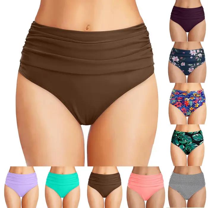 Traje De BañO Mujer 2025 Femmes Taille Haute Bas De Bikini Coupe