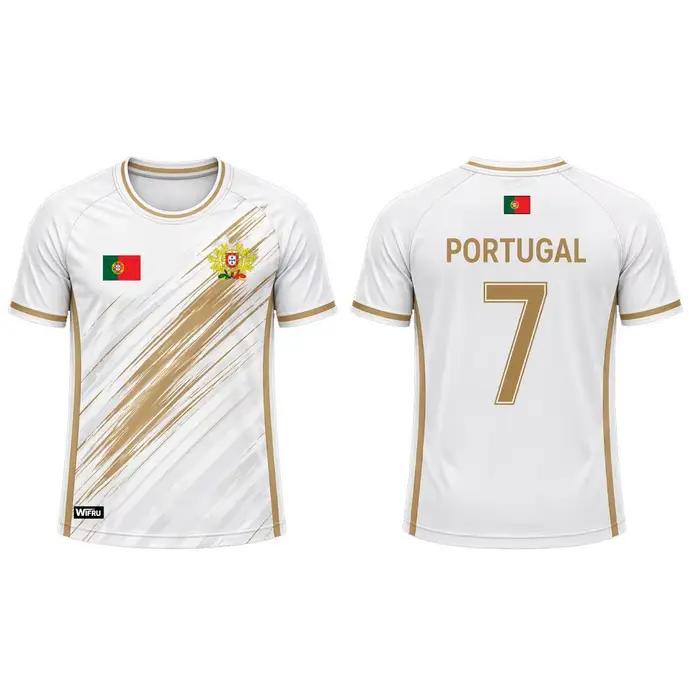 Maillot de football pour homme avec imprimé drapeau du Portugal 2026, T-shirt de sport respirant et à séchage rapide, unisexe, décontracté, cadeau pour les fans, hauts d'été