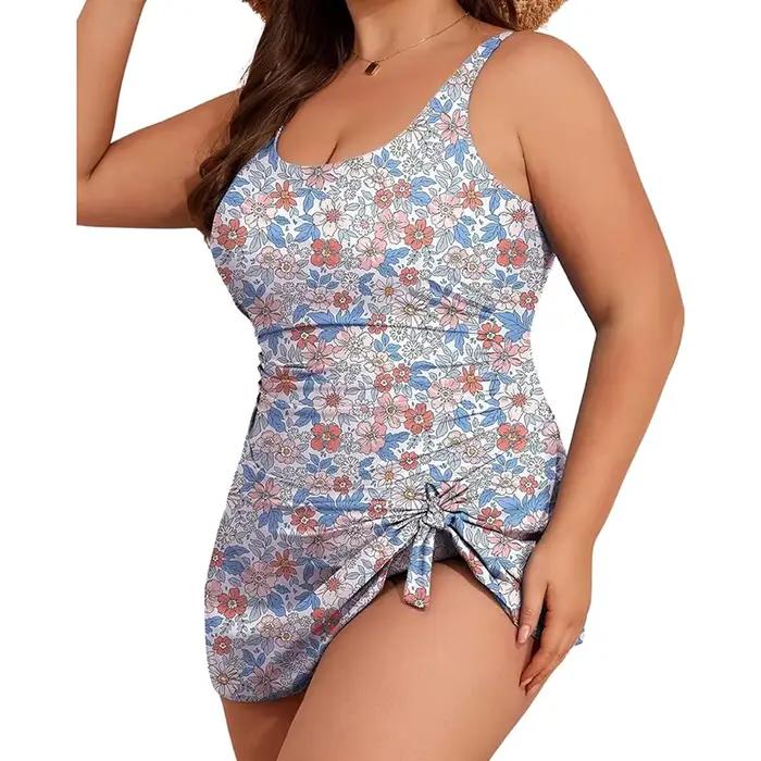 Vintage motif Floral grande taille maillots de bain femmes décontracté mince body Bikinis été 2025 nouvelles vacances