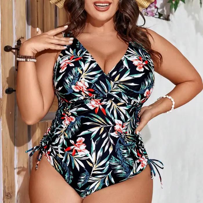 Nouveau Maillot de Bain Une Pièce Imprimé Grande Taille Sexy avec Cordon de Serrage pour Femme Enceinte 2026 – Idéal pour la Natation (Importation Transfrontalière)