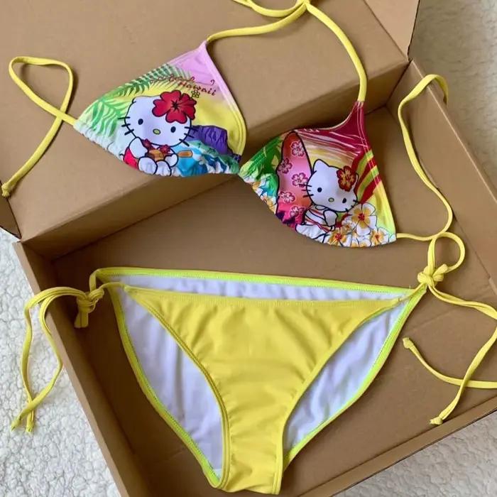 Maillot de bain Kawaii Hello Kitty Y2K pour filles