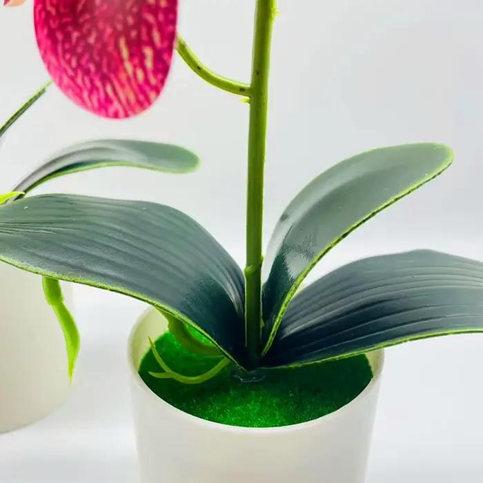 Plante Artificielle Phalaenopsis de 37x18cm, Orchidée Papillon Réaliste, Fleur en Pot d'Extérieur et d'Nik, Bonsaï pour délégations