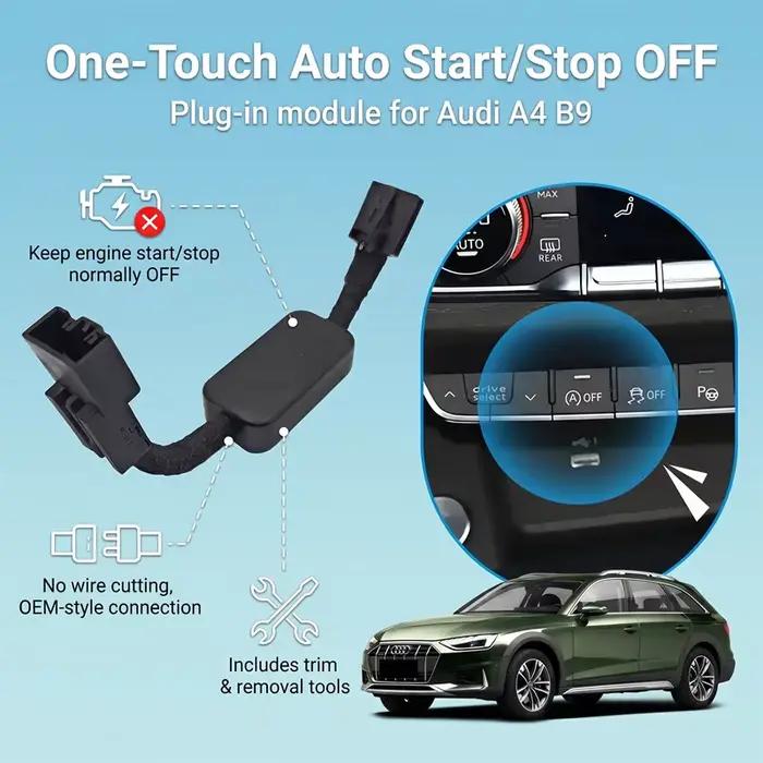 Pour Audi A4 S4 RS4 B9 2016-2023 2024 Système d'arrêt et de démarrage automatique du moteur désactivé, arrêt intelligent de la voiture, éliminateur de démarrage et d'arrêt automatique