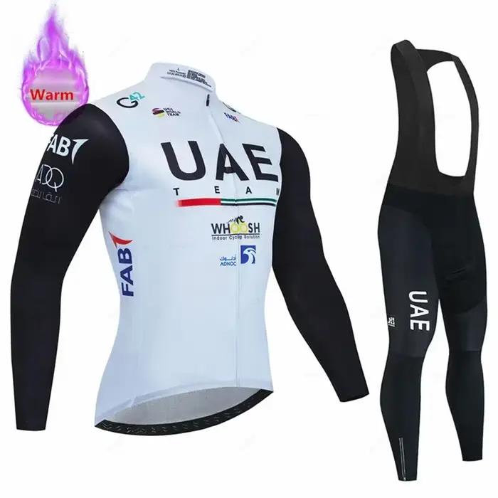 2026 Uae Team hiver polaire à manches longues cyclisme maillot ensemble montagne vélo vêtements porter Ropa Ciclismo course vélo maillot costume