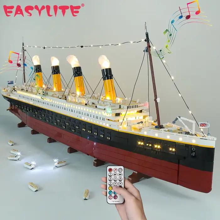 Ensemble de lumières LED pour bateau de croisière Royal Titanic créatif 10294, modèle de bateau de film classique, figurines à collectionner, briques sans bloc de construction