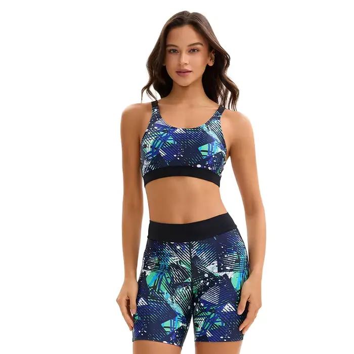 Maillot de bain trois pièces imprimé Boyleg pour femmes