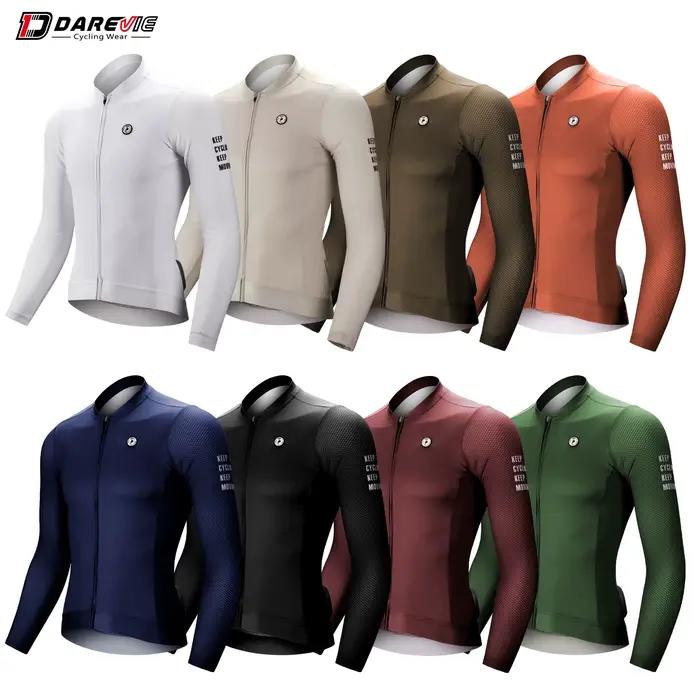 DAREVIE Maillot de cyclisme respirant à manches longues pour hommes et femmes, maille à bulles 3D, petite taille Pro Aero, vêtement de cyclisme