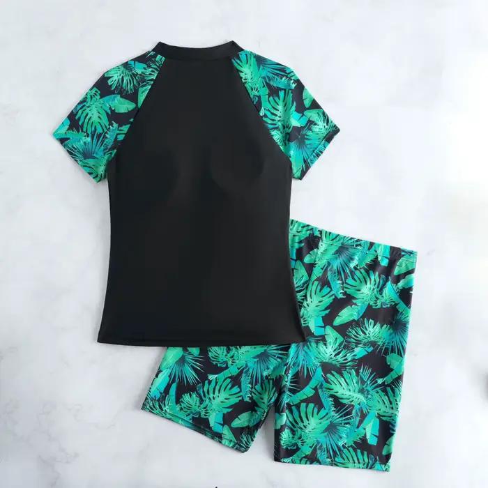 2026 manches courtes Tankini 2 pièces maillots de bain femme imprimé maillot