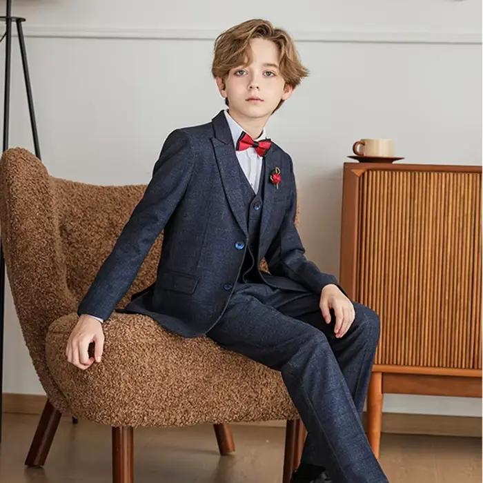 Costume de mariage pour enfant garçon de 1 à 14 ans, ensemble de tenues pour adolescent, élégant, Costume de spectacle formel pour garçon, printemps-automne