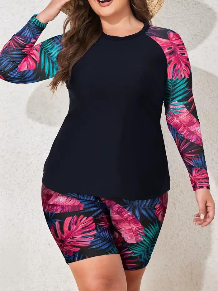 Maillot de bain 2 pièces grande taille à manches longues pour femme 2026 – Tenue de surf et de plage