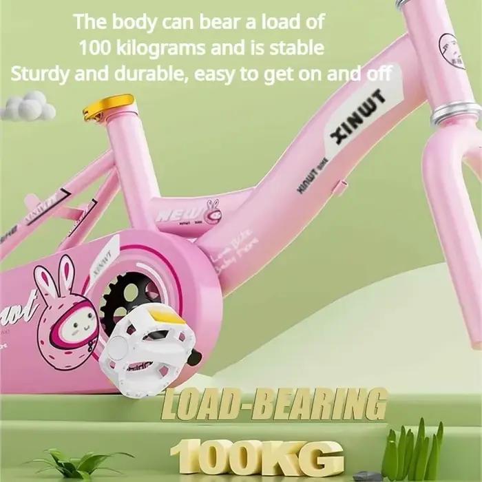Vélo pour filles, vélo pour enfants de 12, 14 et 16 pouces avec roues d'apprentissage et freins doubles, vélo pour tout-petits avec panier, cadeau d'anniversaire pour garçon