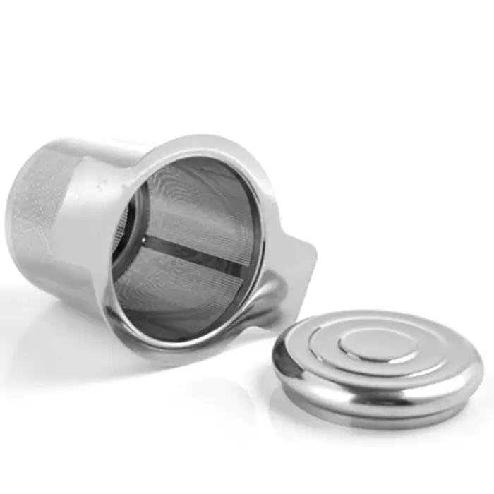 Infuseur à thé fuite de thé en acier inoxydable, diffuseur, passoire à thé aux épices, filtre à herbes, vidange de thé avec couvercle