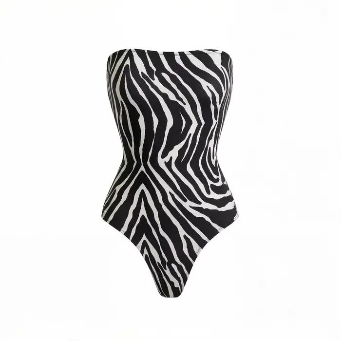 Maillot de bain imprimé zèbre et léopard
