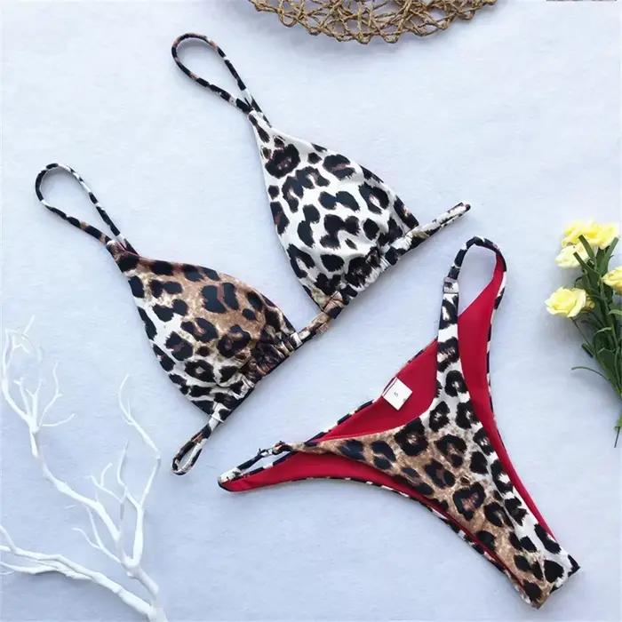 Maillot de bain imprimé léopard pour femme