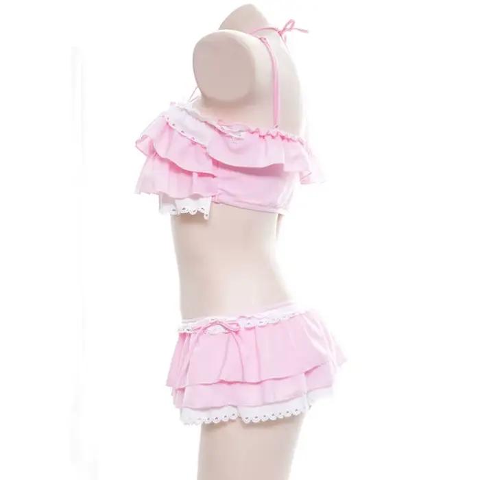 Maillot de bain sexy style japonais pour petite fille, kawaii, lolita, falbala