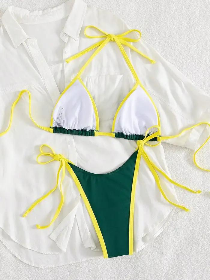 Sexy contraste couleur sépare Micro Bikini 2026 maillot de bain pour femme